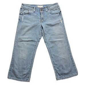 BKE Denim Capri‎ Jeans Distressed Light Wash Wide Leg 28